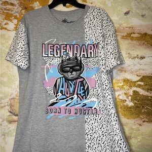 Bailey Apparel Bear Born to Hustle Men's T Shirt XL Gray